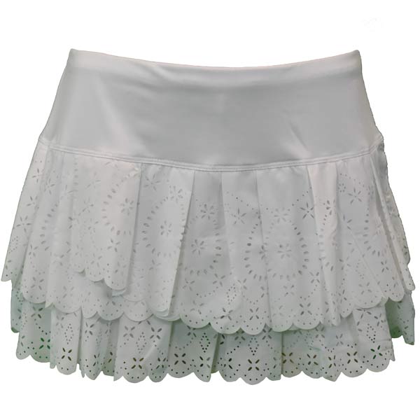 Lucky in Love Women's Laser Cut Tier Skirt White CB188-195110 - The ...