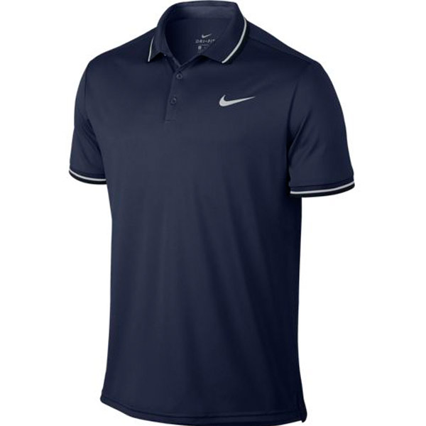 Nike Men's Court Dry Solid Polo Midnight Navy 830847-410 - The Tennis Shop