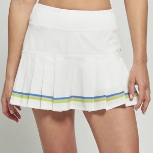Lija Women's Nevo Club Skirt White/Aegean Blue/Acid Green