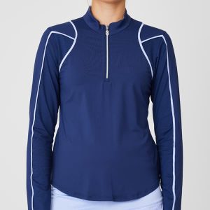 Sofibella Women's Lilac Dream Half Zip Top Navy 2390