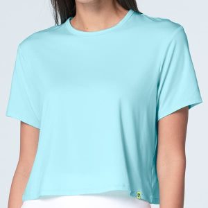 Lucky in Love Women's Power Box Tee Capri Blue CX095-436