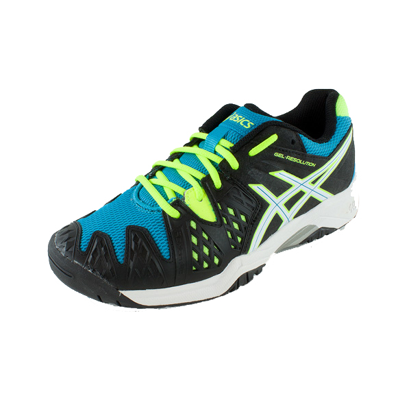 Effectively Cathedral Sympton Asics Junior Gel Resolution 6 Tennis Shoes Onyx/Atomic Blue - The Tennis  Shop