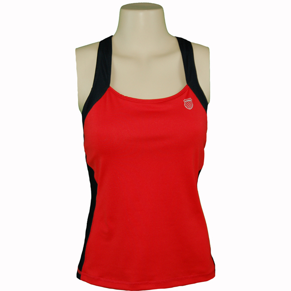 K-Swiss Women's Wide Strap Tank Red/Black 19858 - The Tennis Shop