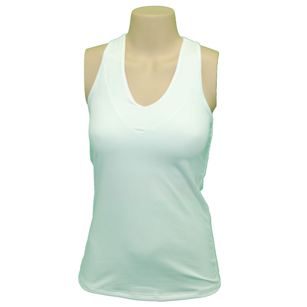 Lucky in Love Women's V Neck Tank White CT60-110 - The Tennis Shop