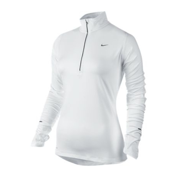 Nike Womens Element Half Zip Top White 481320-100 - The Tennis Shop