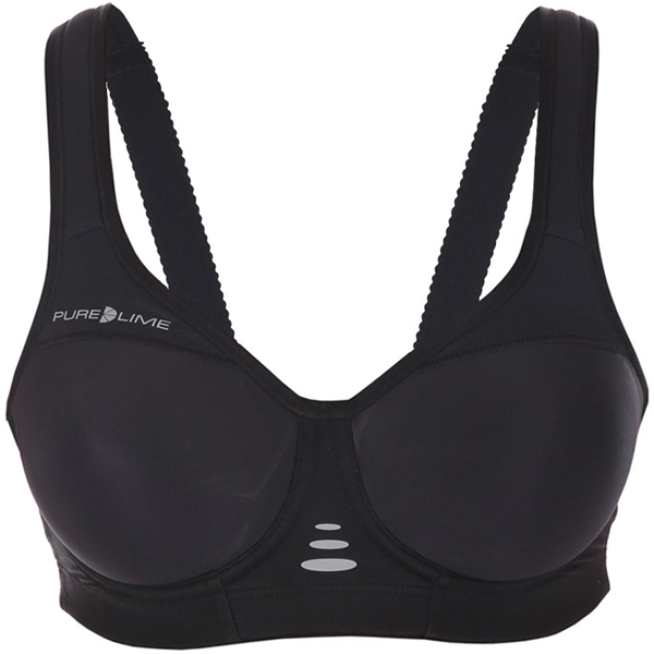 Pure Lime Moulded Sports Bra Black 0094 - The Tennis Shop