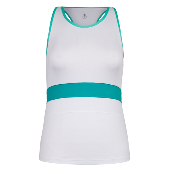 Tail Women's Coastal Serenity Athena Racerback Tank White/Jade TE3523 ...